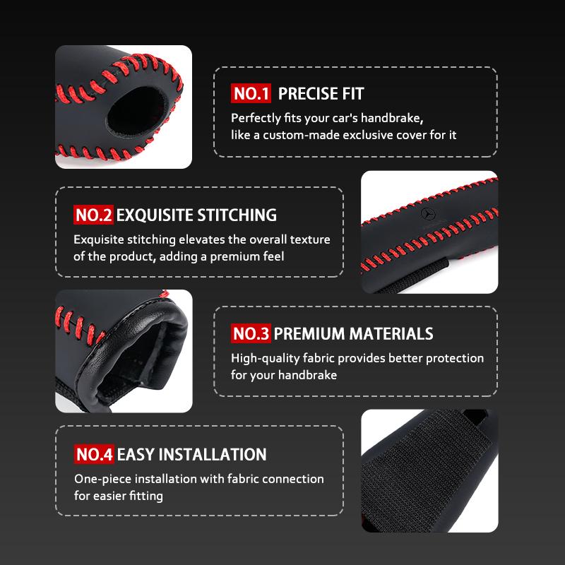 DUJF1 For Benz Car Handbrake Cover Protective Sleeve Handbrake Anti-Slip Hand Brake Protection AMG Exclusive A C E R V Class CLA CLS