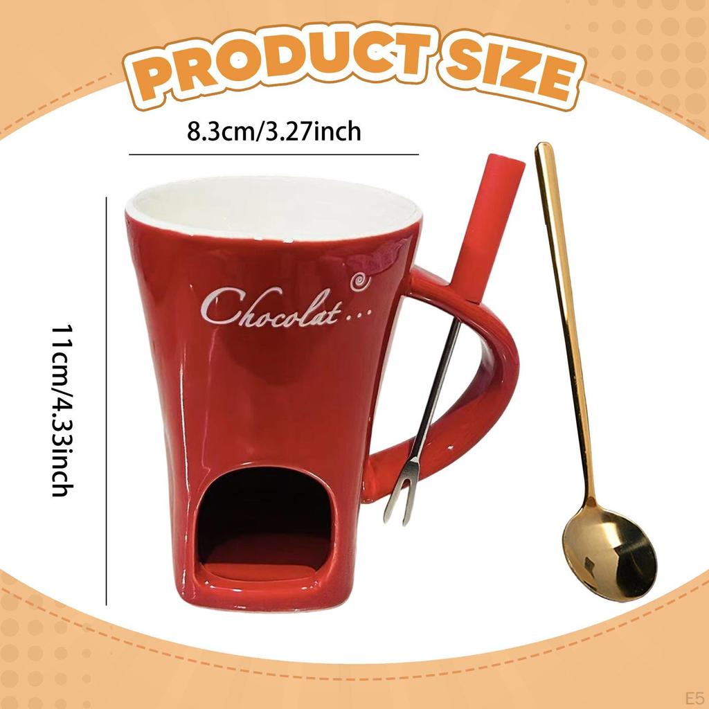 Керамическая кружка для шоколадного фондю, для плавления сыра, чашка, подогреваемая чайной свечой, горшочек