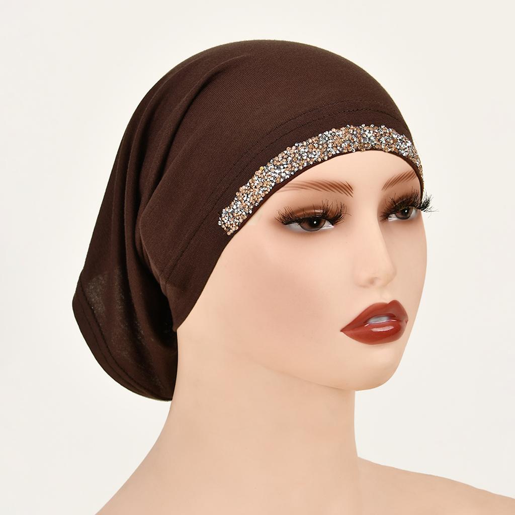 Модал Хлопок Ромбы Подшлемник Эластичный Хиджаб Простой Мягкий Капот Мусульманские Женщины Эластичный Внутренний Хиджаб Тюрбан Ислам Подшлемник