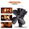 1pc Heat Powered Stove Fan, Energy-Efficient 4-Blade Fireplace Fan for Home Comfort and Energy Savings