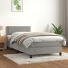 3141209 vidaXL Divan Bed and Mattress Light Grey 80x200 Cm Velvet