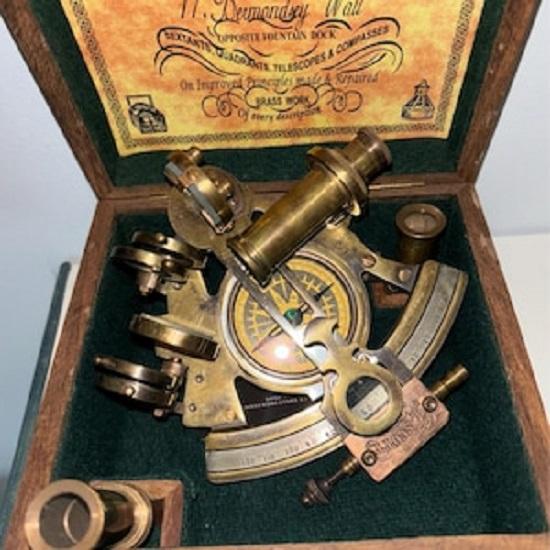 Marine Sextant, Christmas Gift Sextant, Brass Sextant with Box, Personalized Gift