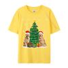 Xmas Lighting Santa Golden Retriever Tshirt Unisexs Tshirt Personalized Print T Shirt Black Best Gift Clothing