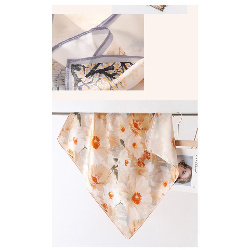 68*68cm 100% Mulberry Silk Scarf Luxury Printed Square Shawl Elegant Lightweight Soft Fashion Accessory Premium Gift for Women Chic