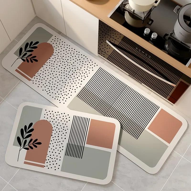 Кухонный коврик ПВХ кожа Водонепроницаемый ковер Нескользящий Маслостойкий Коврики для ног Длинные ковры Японский ковер для домашнего декора