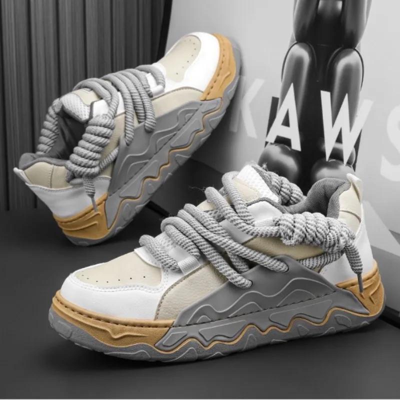 Оригинальные дизайнерские мужские кроссовки, модная повседневная обувь для отдыха на открытом воздухе, корейская версия, обувь для уличного скейтбординга для мужчин, обувь для тенниса на платформе