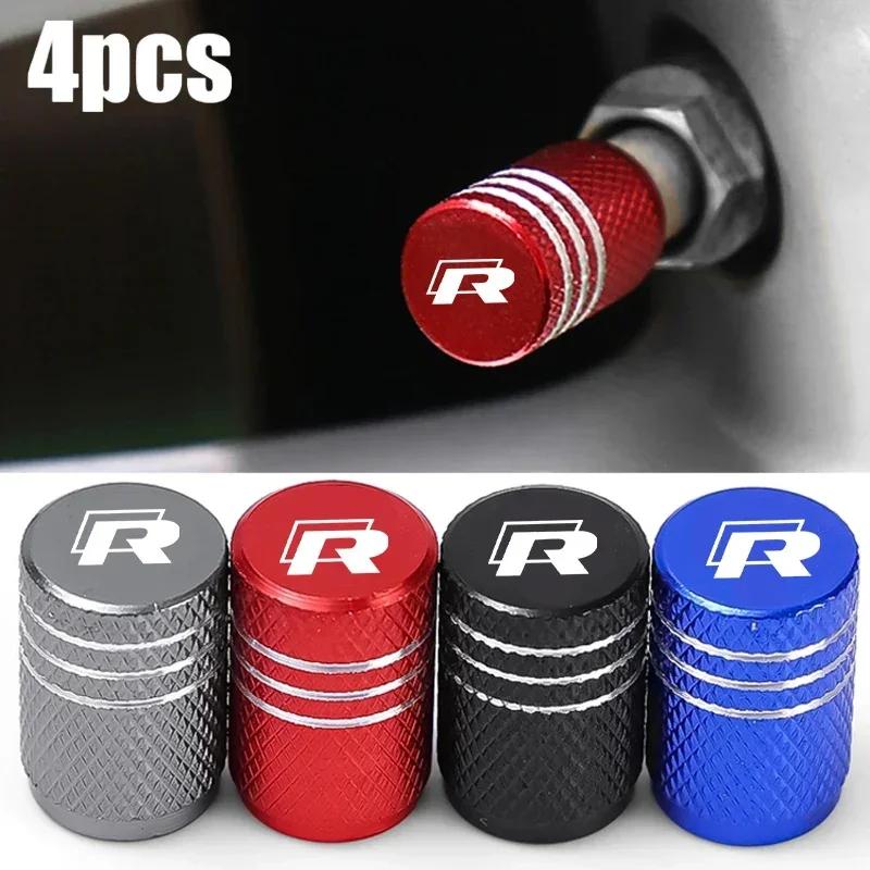 XJBRL1 for Volkswagen VW 4Pcs Car Wheel Rim Tire Valve Stem Caps Rline 2023 2022 2017 2013 Jetta Passat Auto Airtight Cover Accessories