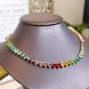 CMM Rainbow Color Love Cubic Zirconia Accessories High-End ожерелье Модные ювелирные изделия Ретро Wild Clavicle Chain для женщин