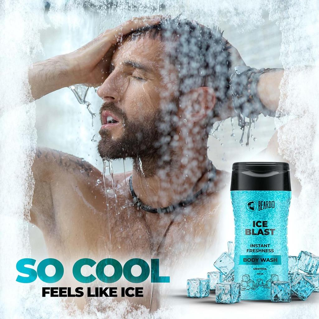 Beardo Ice Blast Body Wash For Men 200ml Pack Of 1 | Refreshing Menthol Cooling Shower Gel For Summer