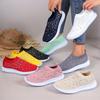 Women's Rhinestone Decor Slip On Sneakers - Comfortable Knitted Low Top Trainers for Casual Gym Walking