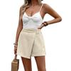 Летние женские повседневные однотонные юбки с высокой талией и шорты с поясом