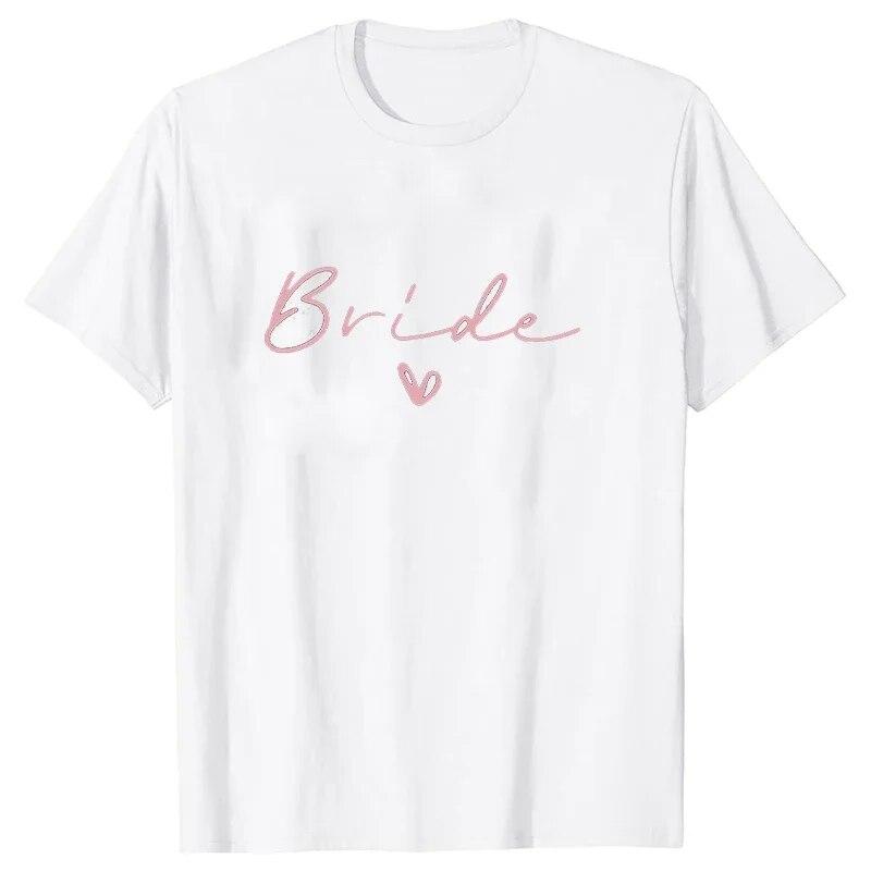 Футболки Team Bride Heart Evjf, футболка унисекс для девичника, свадебные топы для девочек, футболка женская, черная, розовая, белая, одежда Camisetas Mujer