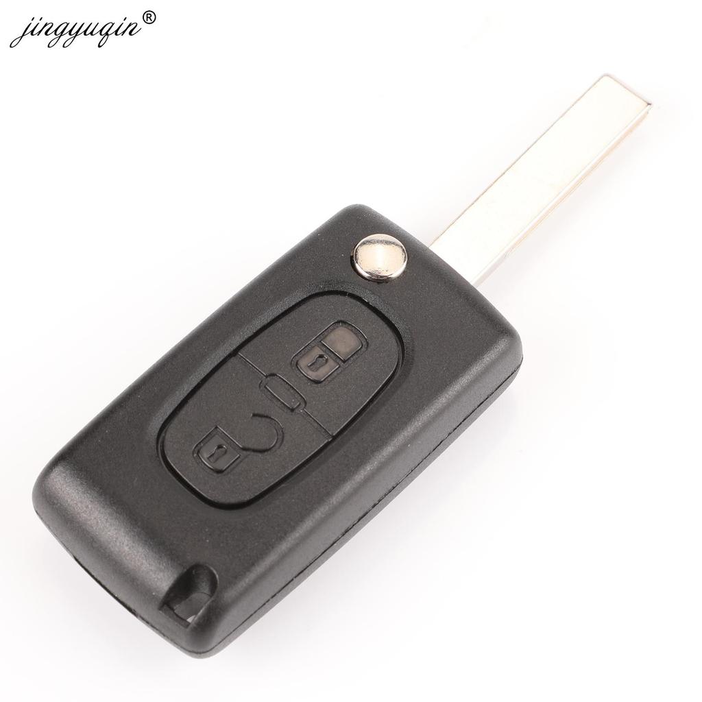 jingyuqin 10pcs HCA Hu83 Flip Remote Key Shell 2 Button for Peugeot 307 408 308 3008 Citroen C2 C5 C6 C8 Xsara Picasso Fob Case