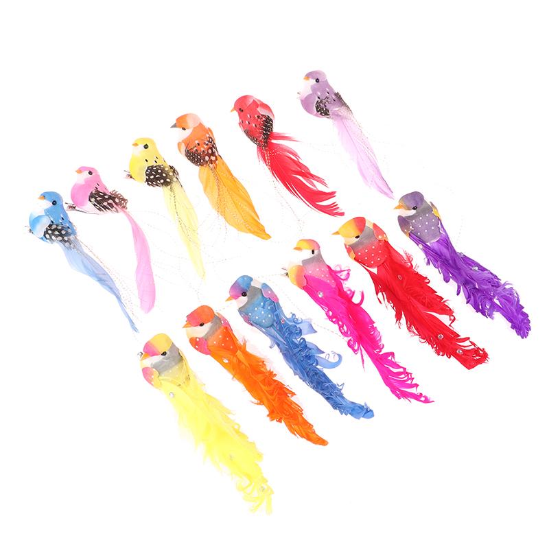 Случайные искусственные птицы, имитация животных из пенопласта, модели птиц из перьев, сделай сам, свадебные украшения для дома и сада