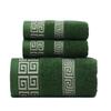 3pcs Christmas Green Towel Sets Cotton Bathroom Geometric Oversized Bath Towel Cover 70x140cm and 2pcs 35x75cm Hand Face Towels