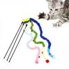 Мягкая плюшевая дразнилка для кошек, интерактивная игрушка для кошек, красочная плюшевая палочка-дразнилка для котят