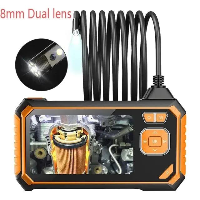 HD1080P промышленный эндоскоп 4,3-дюймовый IPS экран камера 8 мм двойной объектив жесткий бороскоп для автомобильного двигателя канализационный осмотр