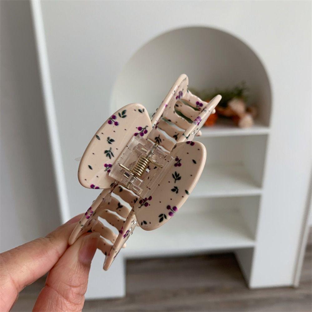 Shark Clip Fresh Acetate Hair Claw Rhinestone Flower Hair Claw Small Floral  Shark Clip  Streetwear