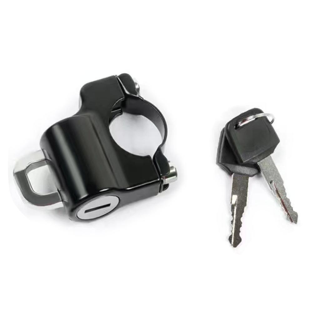 Universal Motorcycle Scooter Street Bike Handlebar Part Helmet Lock Anti-Theft Security Aluminum Alloy Locks with 2 Keys