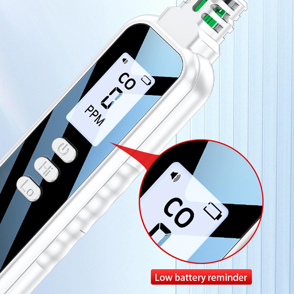 Portable Electrochemical Sensor CO Tester 1.1inch LCD Screen Carbon Monoxide Detector with Sound Lihgt Alarm and Low