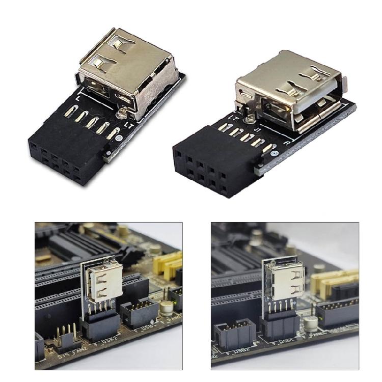 USB 9-контактный на USB 2.0 Type-A Female Адаптер для материнской платы Простое подключение USB-устройств
