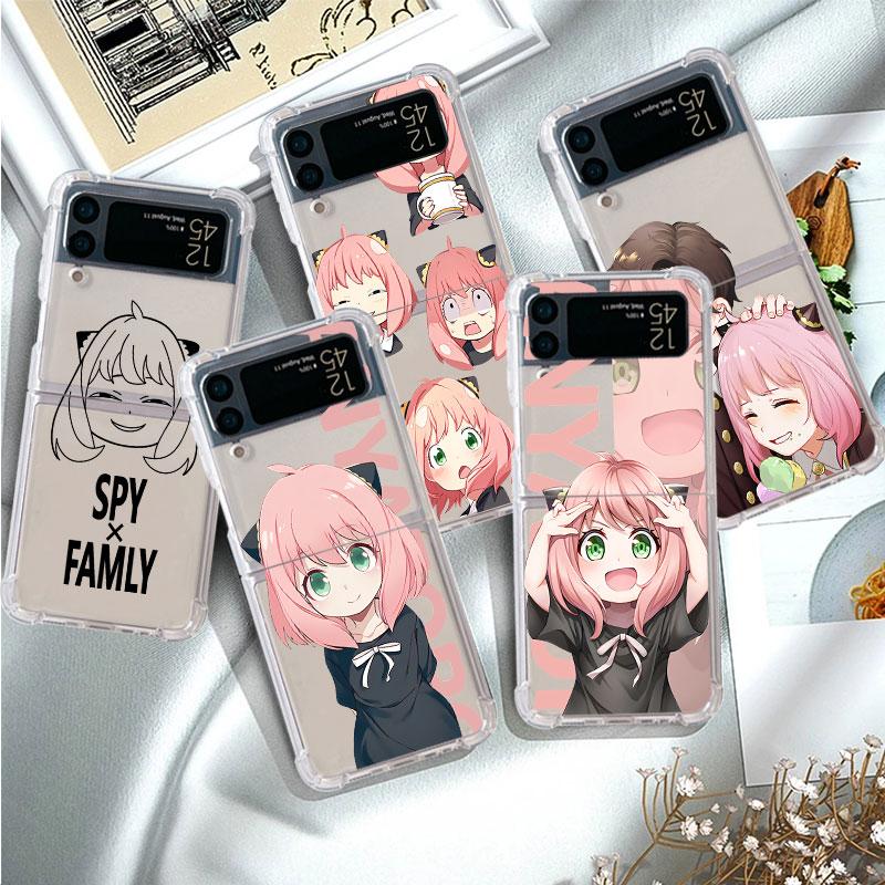 Роскошный чехол SPY X FAMLY для Samsung Galaxy Z Flip 3 4 5G Funda Z Flip3, прозрачный жесткий противоударный чехол для телефона из ПК