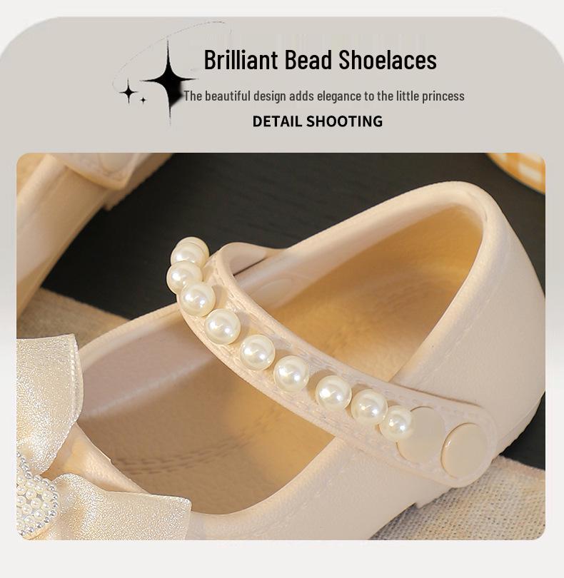 Детские лоферы-туфли EVA 2025 для девочек - Однотонная обувь с декором-бантом для весны, лета и осени