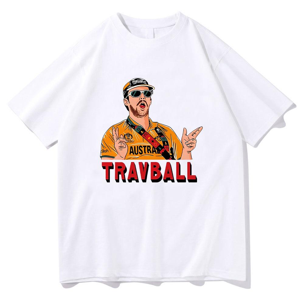 Футболка TravBall Travis Head Крикетист Хлопок Дышащая Топ Харадзюку Мода Женщины Мужчины Спортивная одежда Круглый вырез Короткий рукав