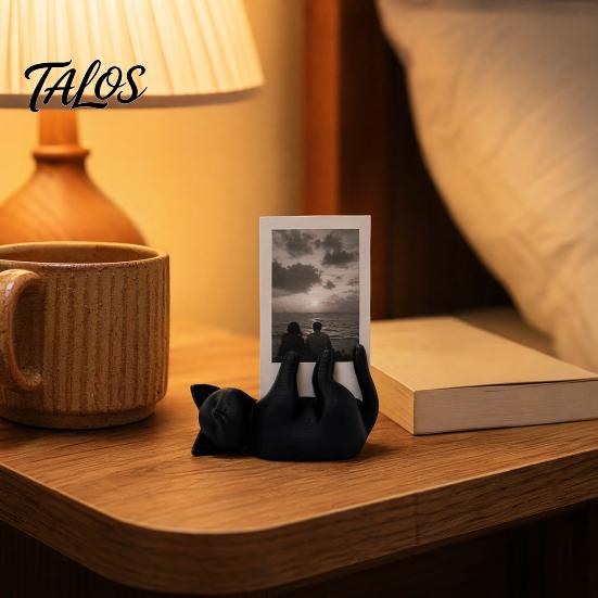 Настольный держатель для фотографий, 3D-печатный держатель в виде кота, Настольная подставка для демонстрации фотографий, Прочная фигурная подставка для фотографий, произведений искусства, заметок, открыток, Идеальный