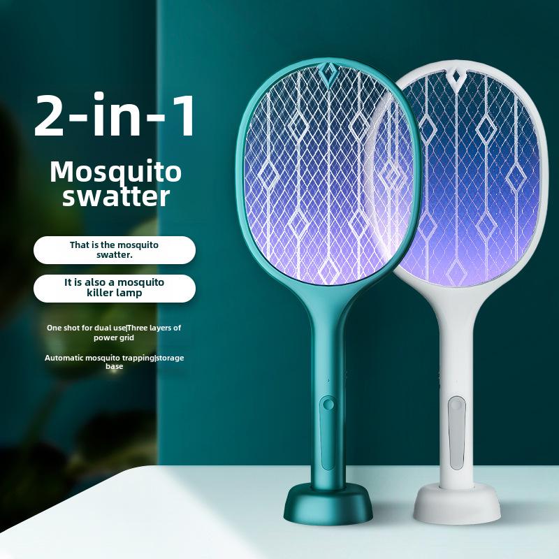 Электрическая мухобойка и уничтожитель комаров с зарядкой через USB: Мощная ловушка для комаров и мух 2 в 1