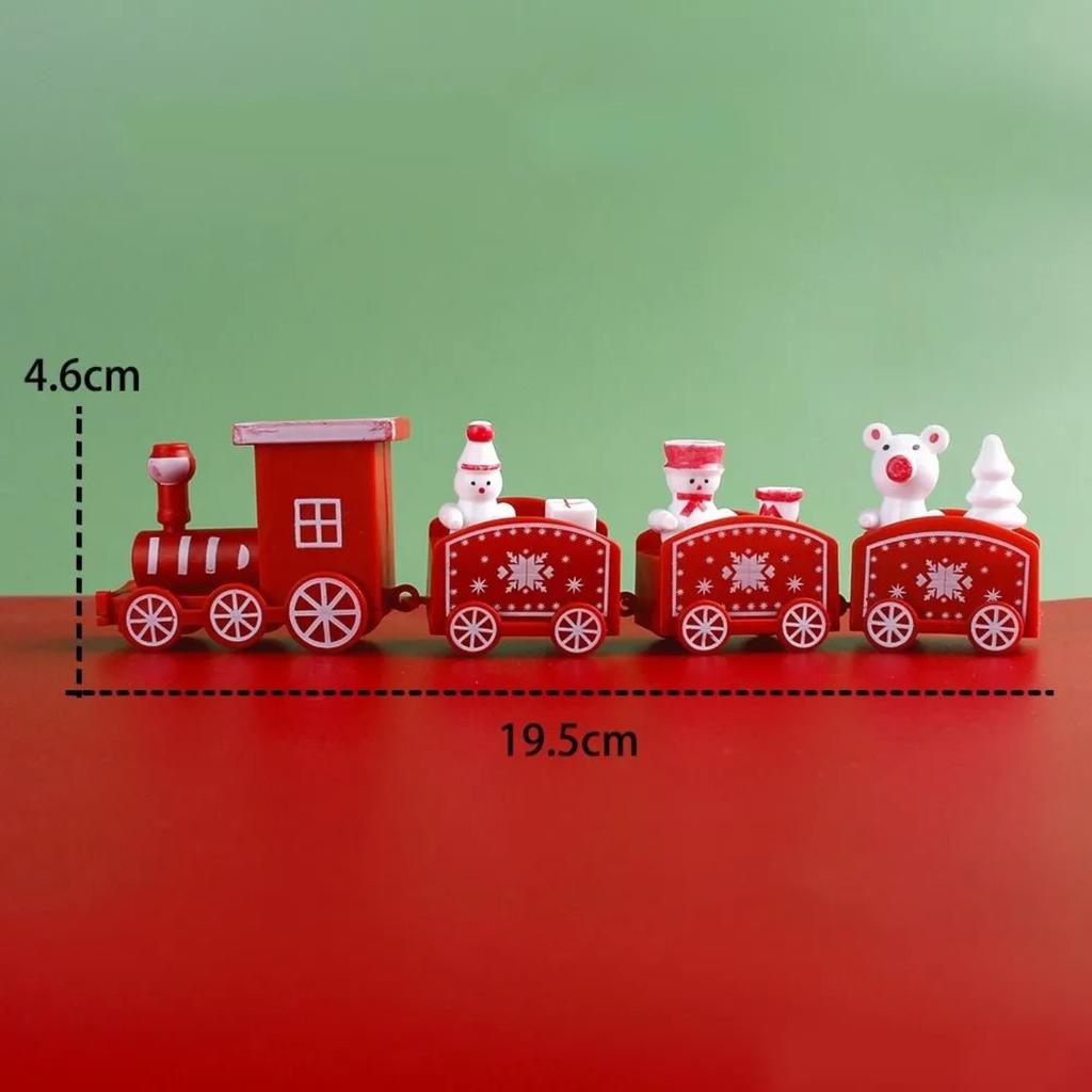 Christmas decoration ornament plastic train red 19.5CM