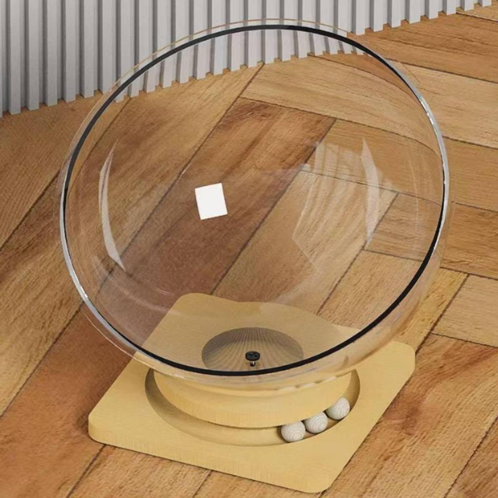 Transparent Acrylic Feline Bed Glossy Raised Capsule Easy to Clean