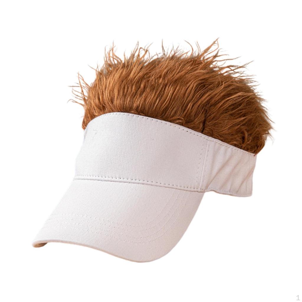 Baseball Cap Gift Visor Hat with Fake Hair for Sports Hiking Party Costume