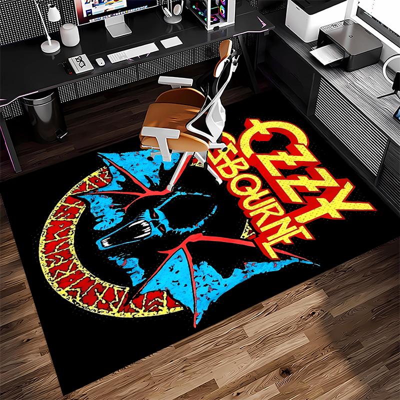 1pc Ozzy Madman1 Print Area Rug - Soft, Washable Non-Slip Indoor Mat for Office Chairs, Living Room, Home Office Decorative Rug