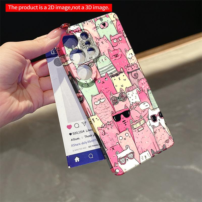 2DFlat Samsung phone case Cute Cat Gang Phone Case Applicable to Galaxy S22 S23 S24 S25ULTRA S26 A12 A13 A14 A15 A16 A34 A35 A54 A55
