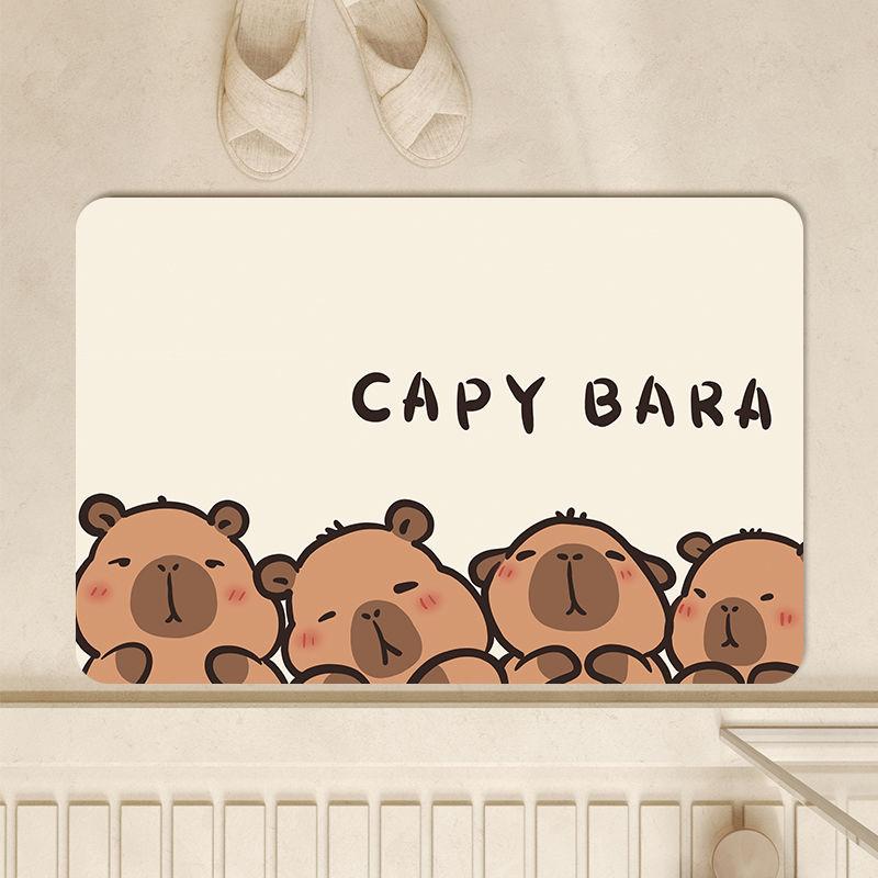 Капибара капибара ванная комната впитывающий коврик для пола, диатомовая грязь противоскользящий коврик для пола у входной двери в туалет, коврик для пола у двери в туалет