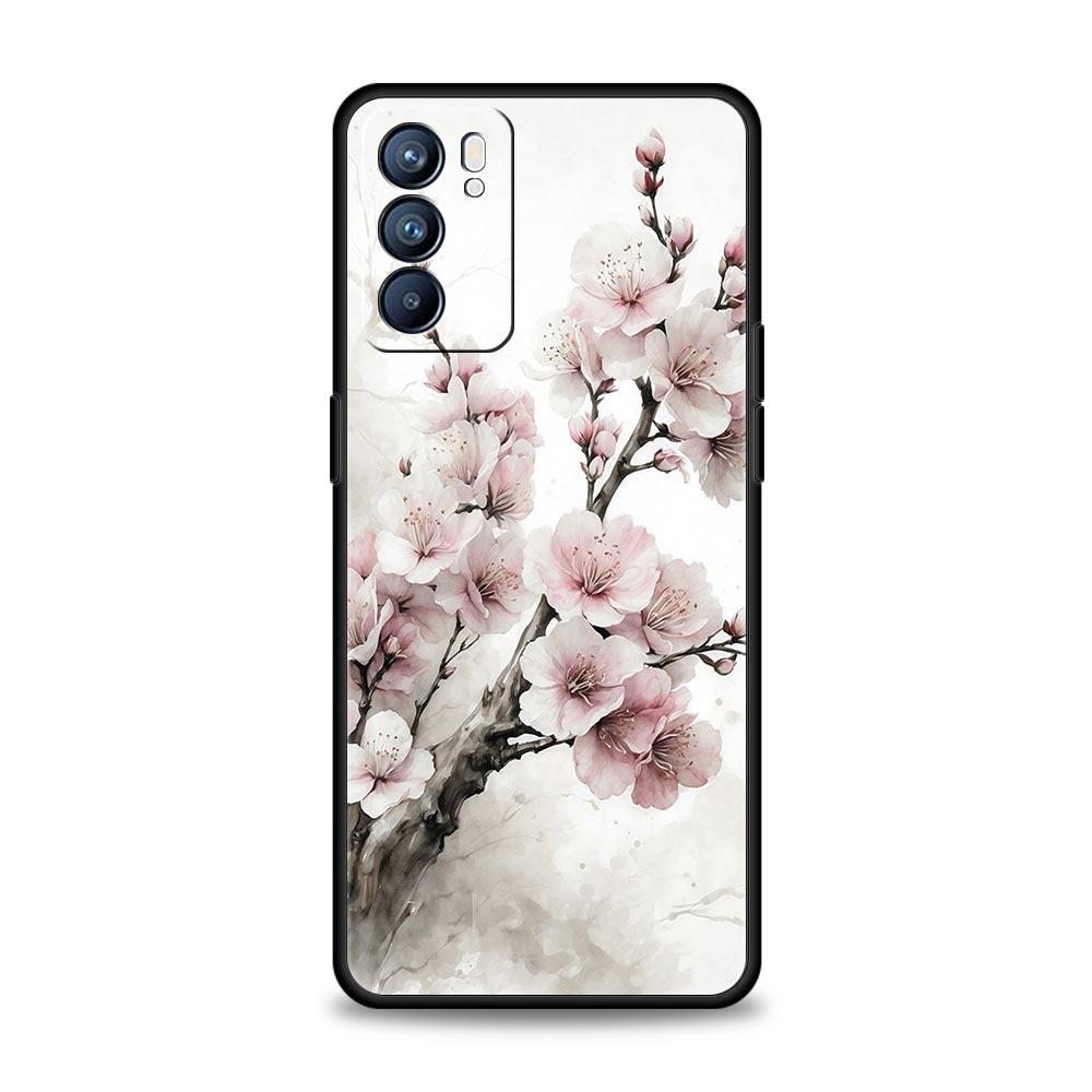 Чехол для телефона 'Цветущая вишня' для Oppo Reno8 Reno7 Reno6 Pro A54 5G Find X6 X5 A53 A52 A9 A15 A95 A17 A16 A76 A74 A57 A31