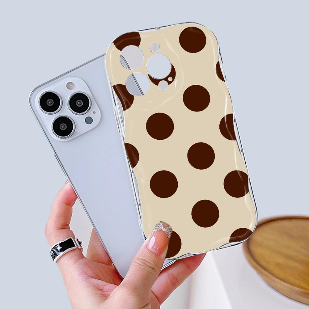 Мультяшный узор, кремовая текстура, мягкий силиконовый чехол с волнистыми краями, чехол для телефона IPhone Samsung Huawei Honor Xiaomi Redmi OPPO Realme Vivo Infinix