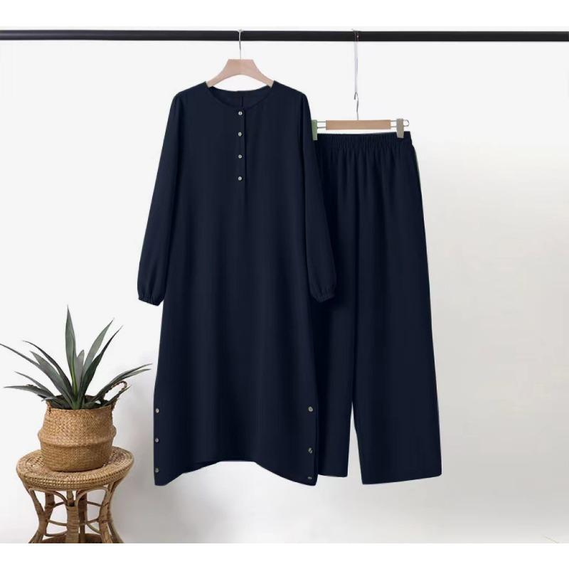 Женский костюм больших размеров с рукавами-фонариками, повседневный, модный