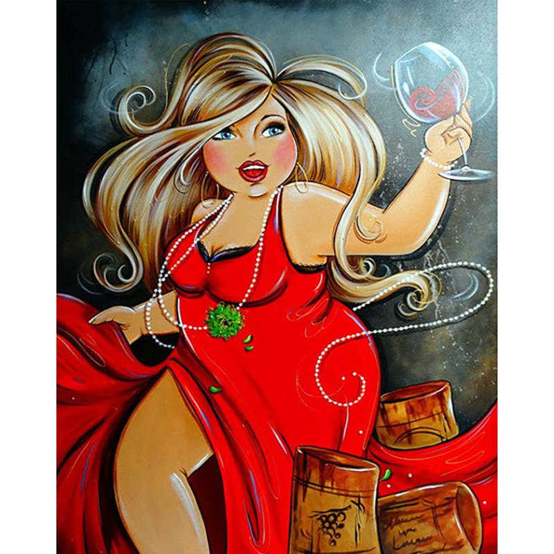 DIY алмазная живопись полная круглая дрель толстые женщины толстые дамы Алмазная художественная вышивка Broderie Diamant картина стразами