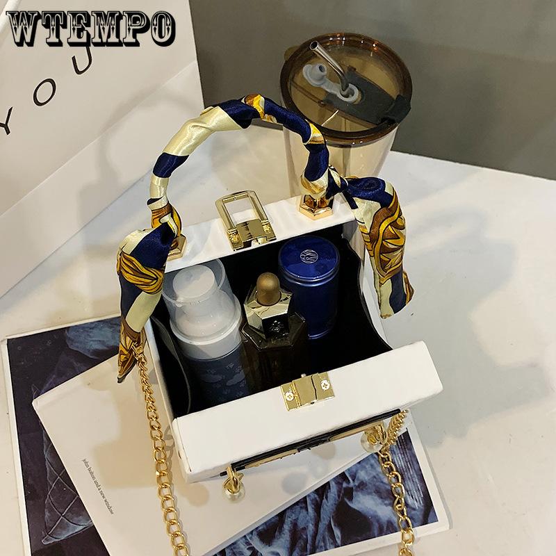 Сумка-коробка Креативная нишевая сумка для телефона с граффити Винтажная вечерняя сумочка Сумка для телефона с цепочкой