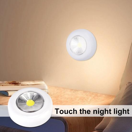 Беспроводной светодиодный ночник, маленькая круглая лампа, суперяркая, высокая яркость, энергосберегающая лампа для установки под шкафом, сенсорное управление