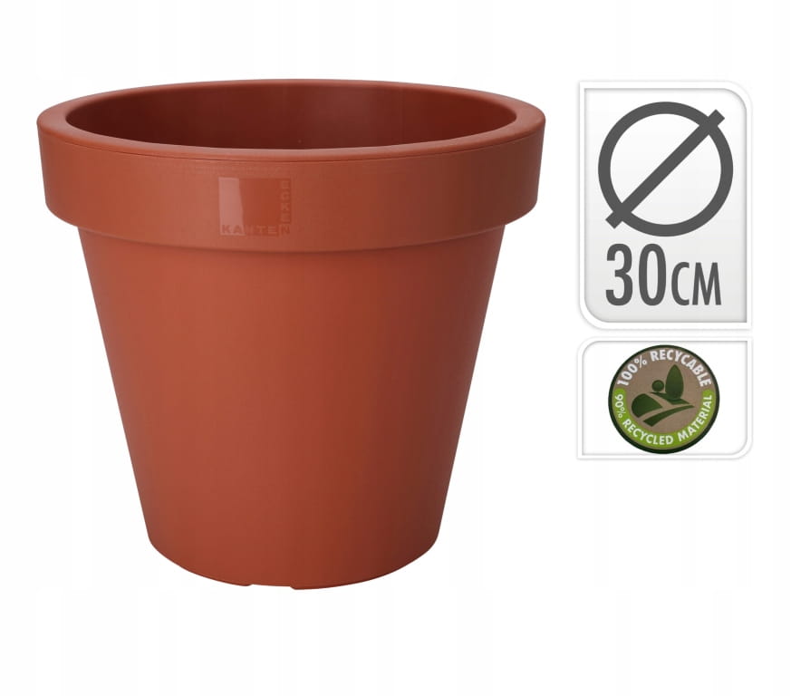 Decorative terracotta garden pot 30 x 26 cm round