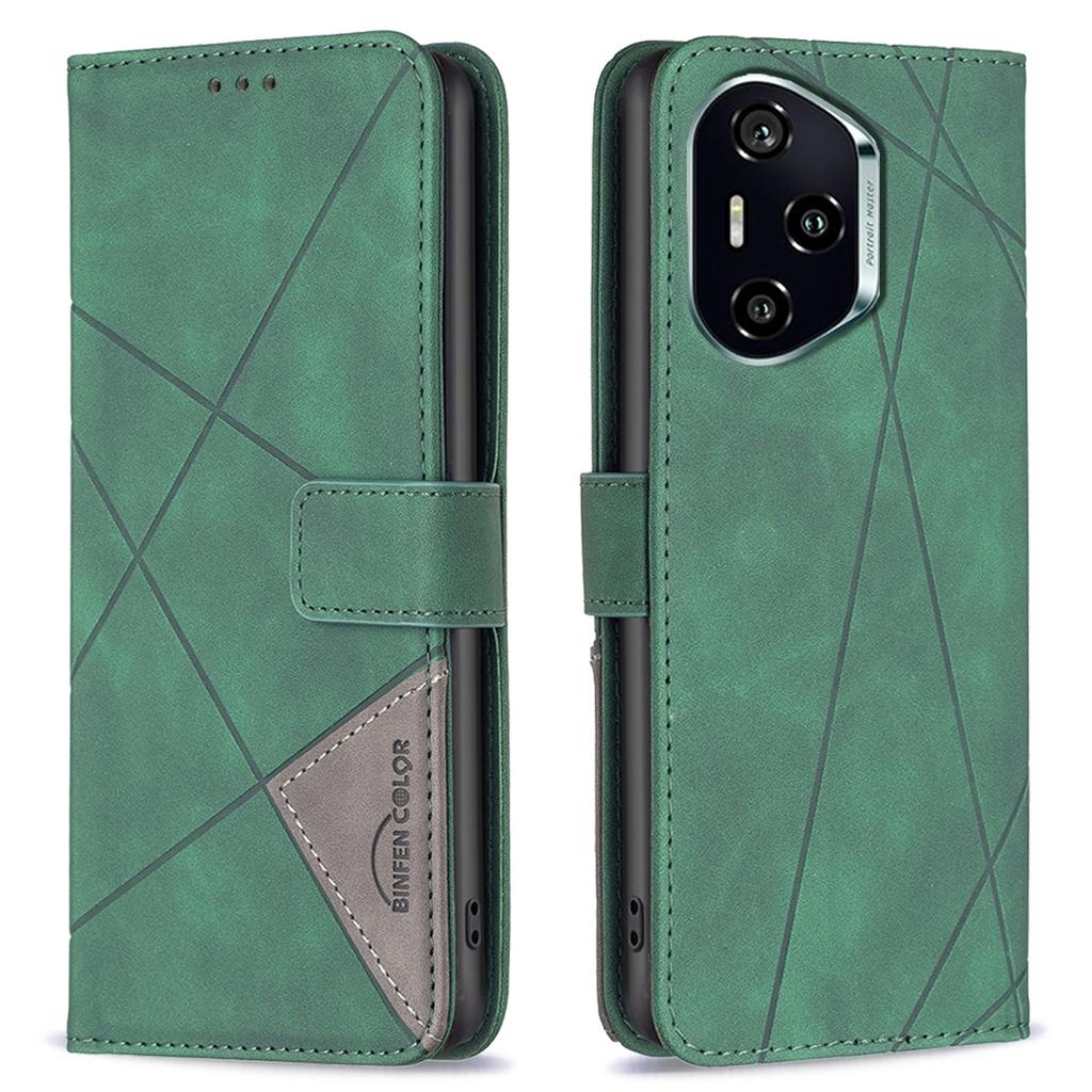 BINFEN COLOR For Honor 300 Pro/300 Ultra Phone Cases Wallet Stand Geometry Imprinted Leather Cover