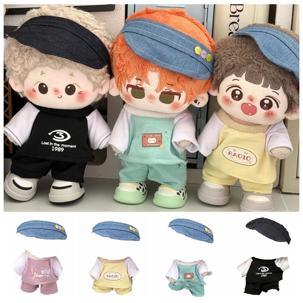 1 set Outfit 20cm Cotton Doll Clothes Cartoon T-shirt Plush Doll Clothes Children's Gift