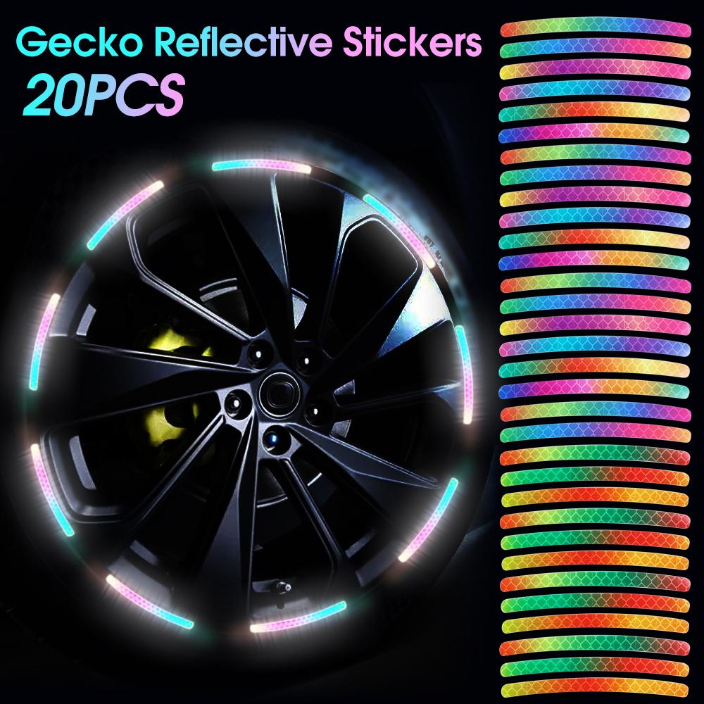 20PCS Rainbow Reflective Car Wheel Stickers