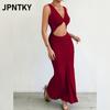 Женская модная летняя весенняя повседневная одежда JPNTKY, однотонная, с принтом, с V-образным вырезом, без рукавов