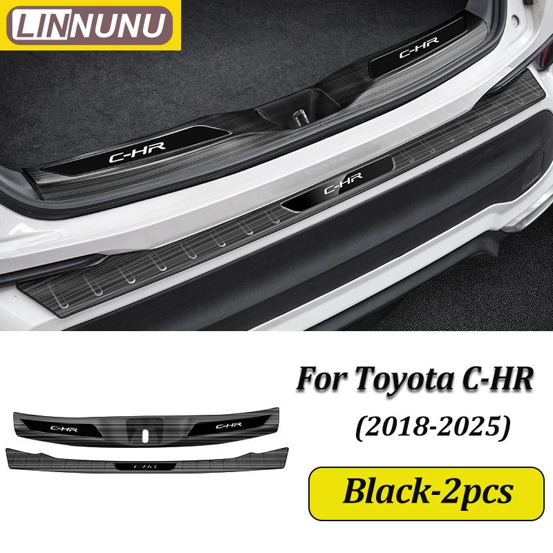2 шт. CHR Автоаксессуары Защита багажника Накладка на порог Защитная накладка на задний бампер Накладка на порог двери Для Toyota C-HR 2018 -2025 2024