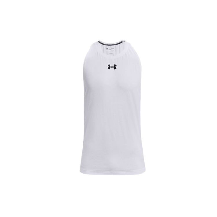Under Armour Базовая хлопковая дышащая спортивная майка с буквенным принтом, мужские топы, белые 1361901-100