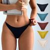 Low Waisted Ice Silk Sexy Triangle Underwear for Women Solid Colored Thin Straps for Comfortable and Breathable Underwear for Women